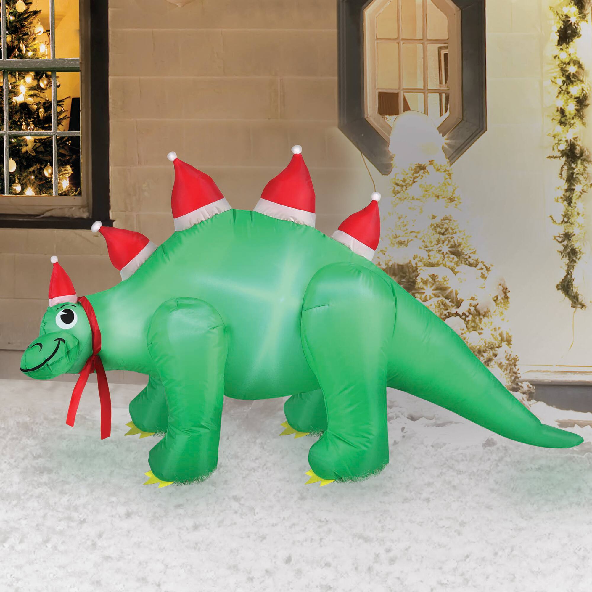 Occasions 5ft. Inflatable Santa Hat Stegosaurus